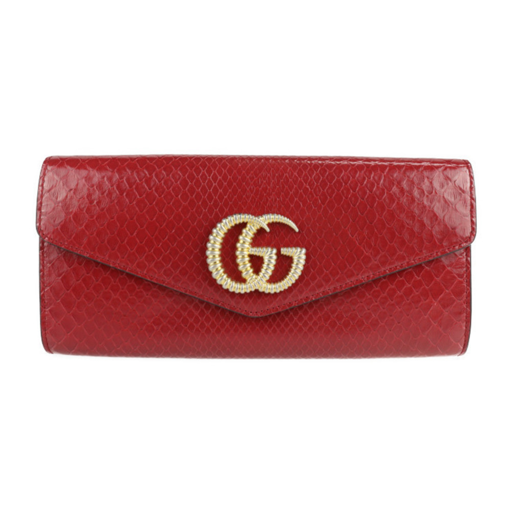 Gucci Clutch Bag Gg Marmont Red Python Broadway - image 2